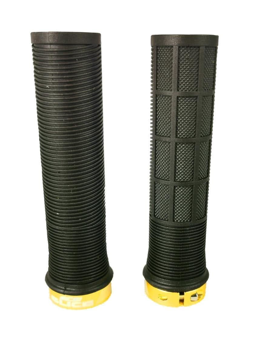 ICE SLICE Lock-on grips (Black grip Gold locks)