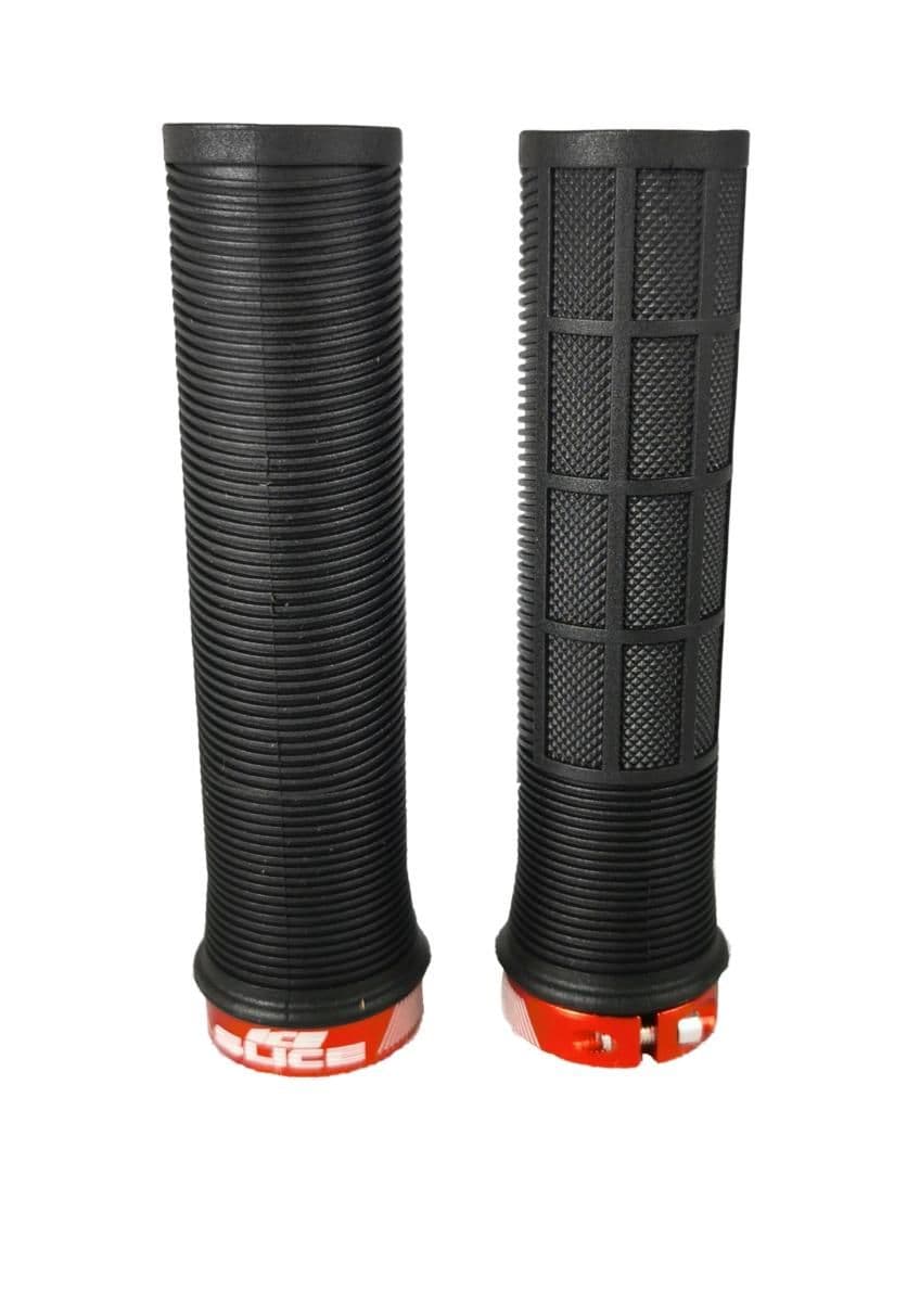 ICE SLICE Lock-on grips (Black grip Red locks)